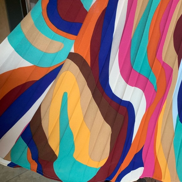 New Danielle Union women’s dress pleated colorful flowy loose size XL retro - Picture 10 of 16